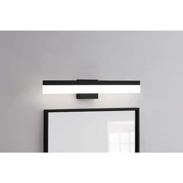 Eldridge 24 in. Matte Black 1-Light LED Bathroom Vanity Light Bar