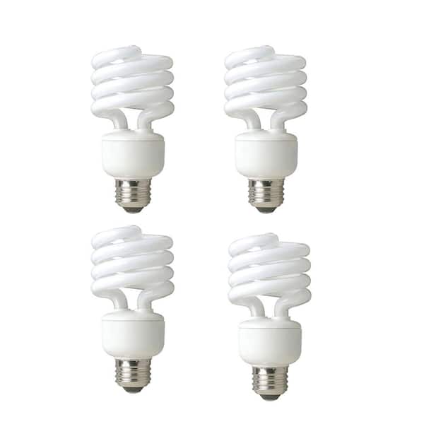 EcoSmart 100-Watt Equivalent Spiral Non-Dimmable CFL Light Bulb Soft White (4-Pack)