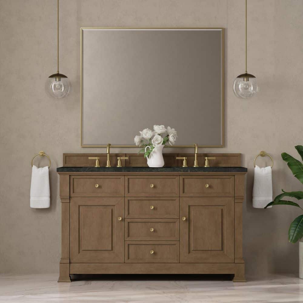 Brookfield 60.0 in. Double Bath Vanity in Pecan with Phantome Engineered Composite Top price history on PriceWatchPro