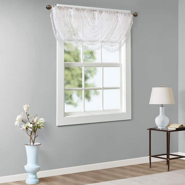 Iris 46 in. L x 38 in. W in White Polyester Light Filtering Valance