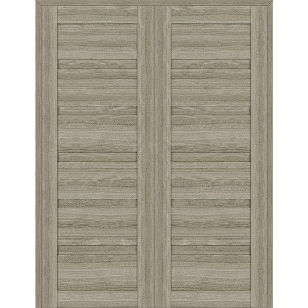 Belldinni Louver 36 in. x 79.375 in. Both Active Shambor Wood Composite Double Prehung Interior Door