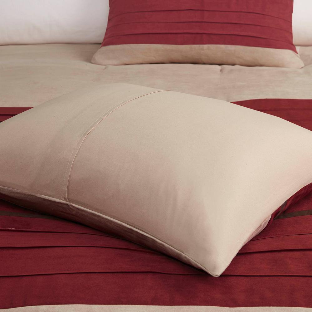 California King Red Microfiber 7-Piece Comforter Set