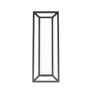 Tate 22 in. Black Outdoor Hardwired Wall Light 3000K LED