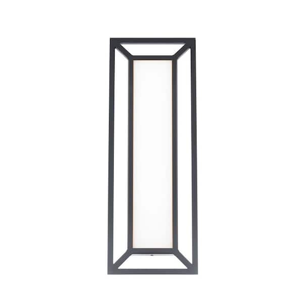 Unbranded Tate 22 in. Black Outdoor Hardwired Wall Light 3000K LED