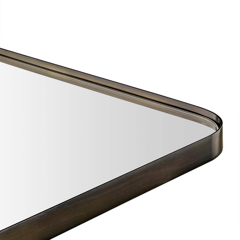 Bronze and Silver Rectangular Bathroom Vanity Mirror