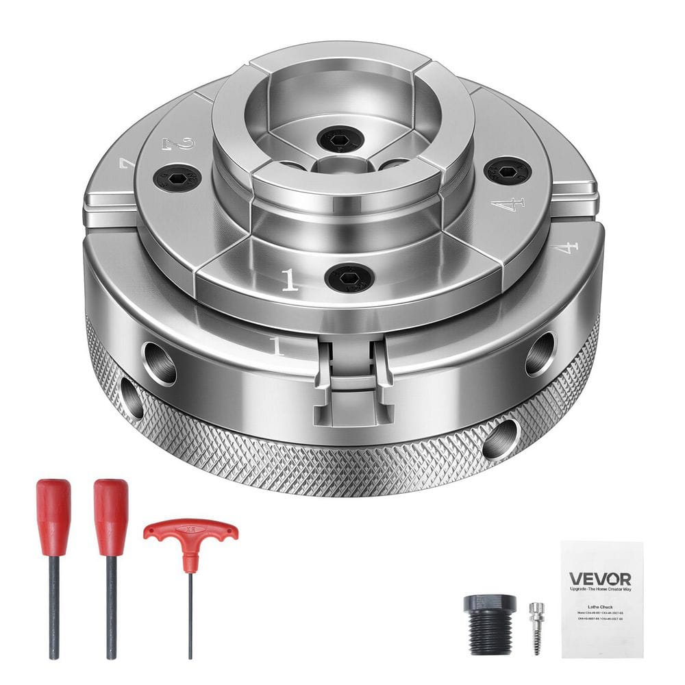 VEVOR 4 In. Wood Lathe Chuck, 4-Jaw, Self-Centering Wood Turning