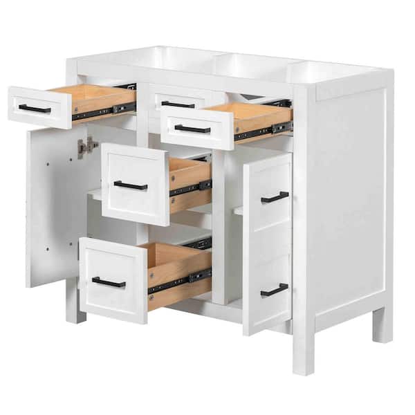 Unbranded 36 in. Bath Vanity Cabinet without Top in White(Sink Not Included)