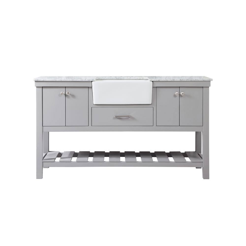 Timeless Home 60 in. W x 22 in. D x 34.13 in. H Single Bathroom Vanity Side