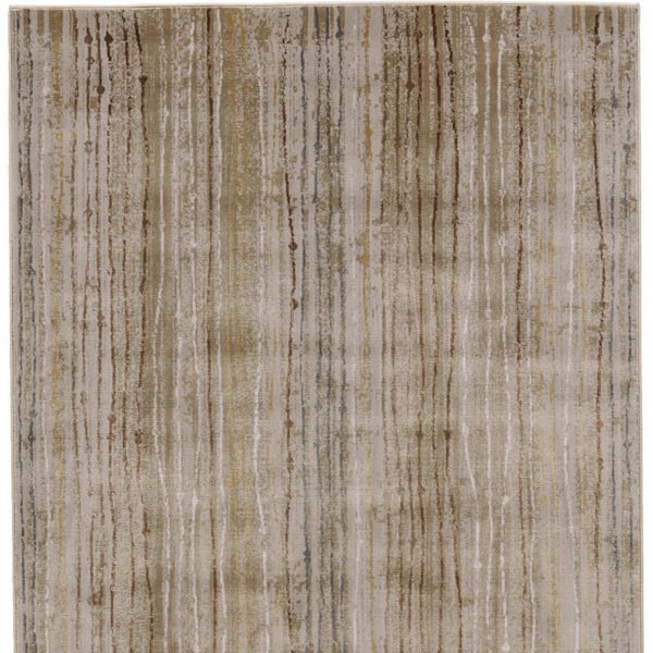 10 x 13 Brown, Tan Striped Area Rug