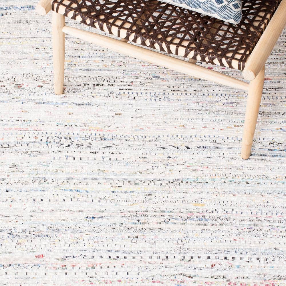 Ivory and Multi Handwoven Flat Woven Cotton Wool Rug, 11' x 15'