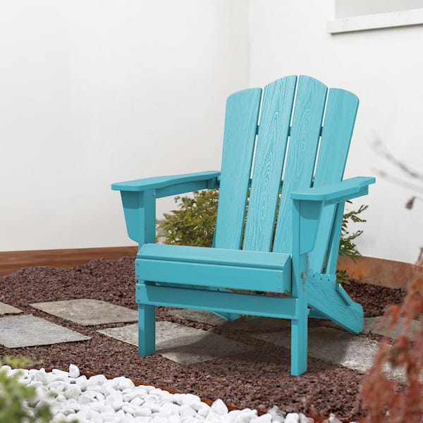 JEAREY Classic Tiffany Blue Folding Plastic Adirondack Chair