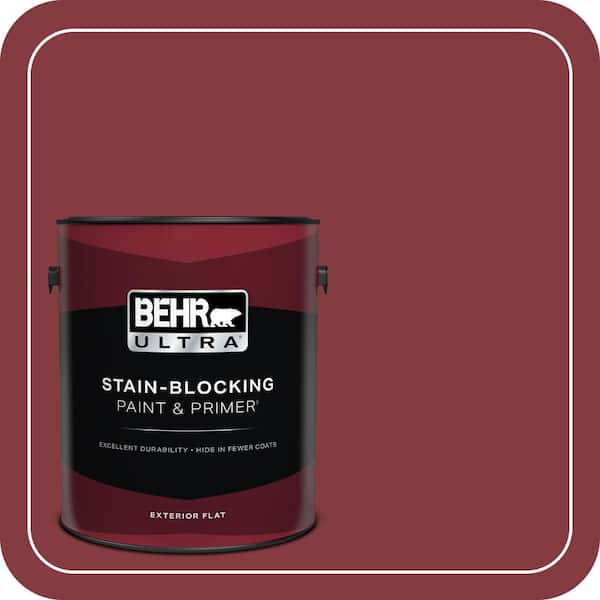 BEHR ULTRA 1 gal. #M140-7 Dark Crimson Flat Exterior Paint & Primer