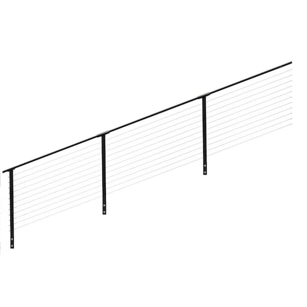 26 ft. x 36 in. Black Stair Cable Railing, Face Mount