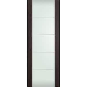 Vona 202 4H 18 in. x 80 in. No Bore Full Lite Frosted Glass Veralinga Oak Wood Composite Interior Door Slab