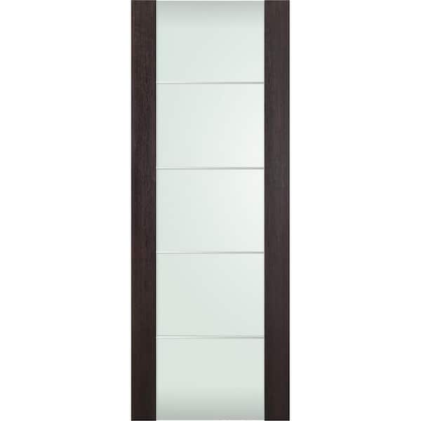 Belldinni Vona 202 4H 30 in. x 80 in. No Bore Full Lite Frosted Glass Veralinga Oak Wood Composite Interior Door Slab