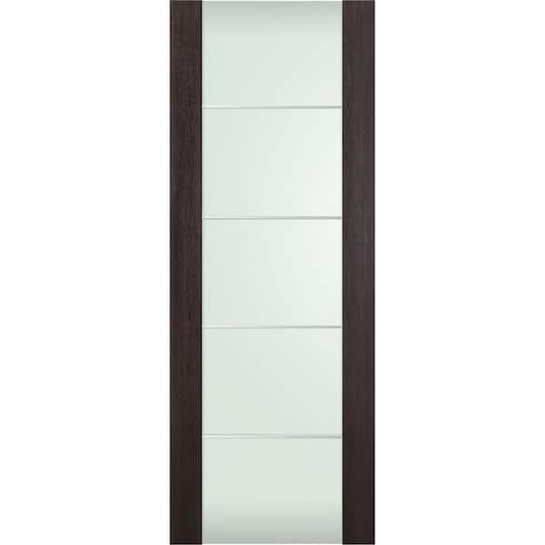 Belldinni Vona 202 4H 32 in. x 80 in. No Bore Full Lite Frosted Glass Veralinga Oak Wood Composite Interior Door Slab