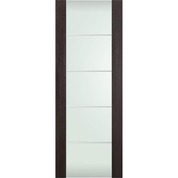 Belldinni Vona 202 4H 24 in. x 96 in. No Bore Full Lite Frosted Glass Veralinga Oak Composite Wood Interior Door Slab