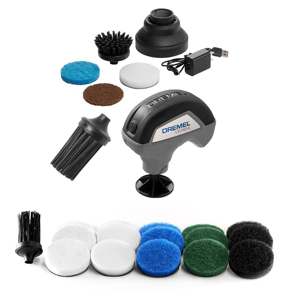  Dremel Versa Cleaning Tool- Grout Brush & Bathtub Cleaner-  Power Scrubber for Tile, Pans, Stoves, Tubs, Sinks Auto, & Grills- PC10-02  & PC500 Versa Mega Accessory Kit - 16 pcs : Automotive