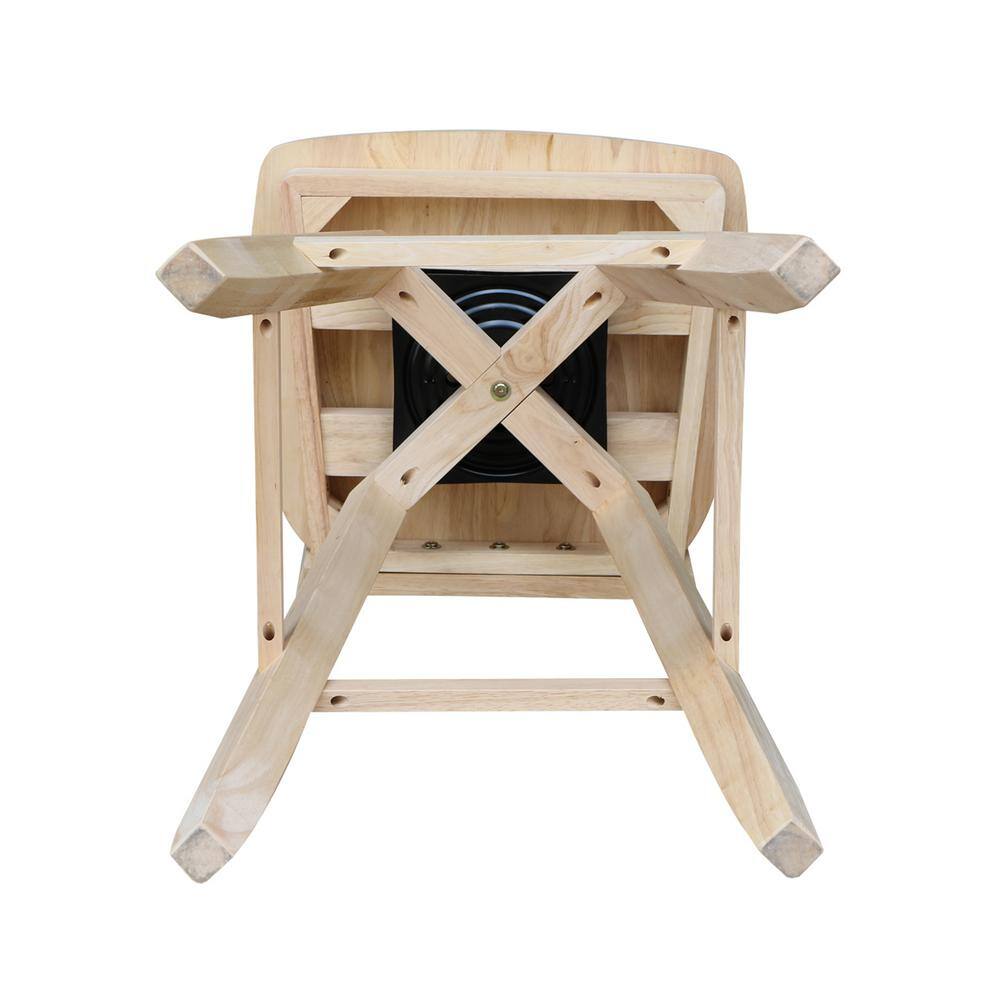 Traditional Rubberwood Swivel Bar Stool in Rich Brown