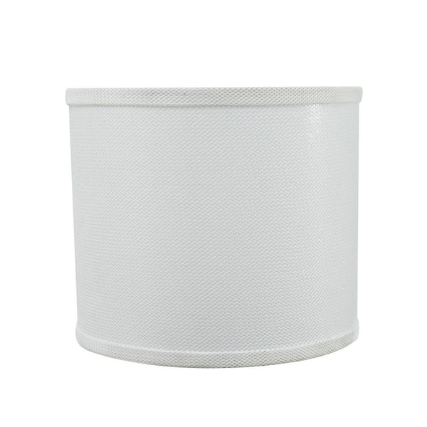 12 in. x 10 in. White Drum/Cylinder Lamp Shade