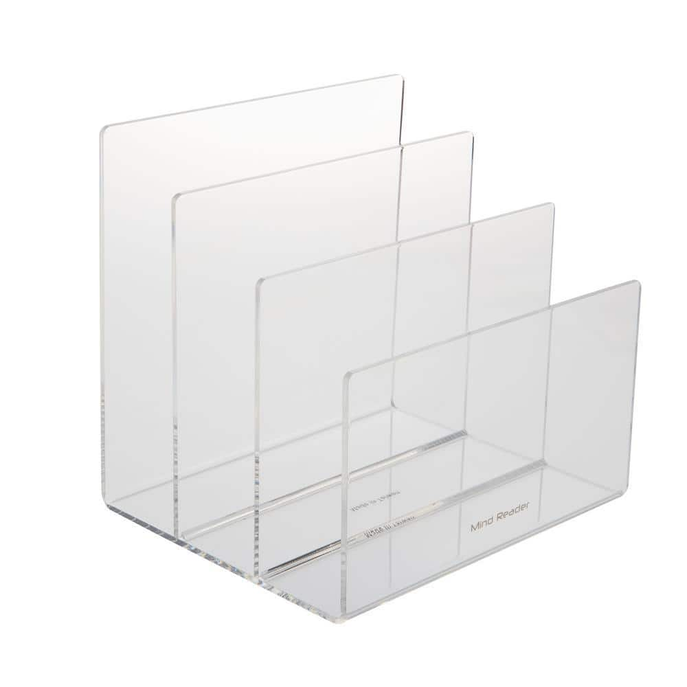 Mind Reader Three Section Acrylic File Folder Desk Organizer in Clear ...