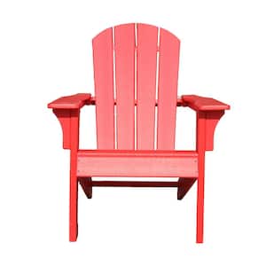 SERGA.Red Polystyrene Composite Outdoor Adirondack Chair