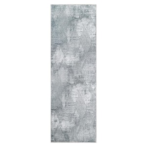 Barnby Charcoal 2 ft. 6 in. x 7 ft. 6 in. Modern Geometric Indoor Runner Rug