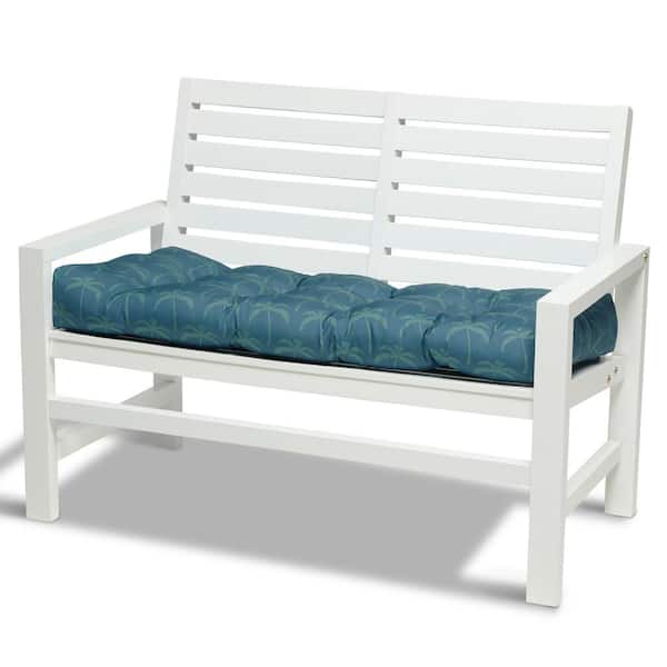 Duck Covers Rectangular Indoor Outdoor Bench Cushion 42 In W X 18 D 5 Thick Blue Oasis Palm Dcbobn42185 Duck Covers Rectangular Indoor Outdoor, Ll Bean Outdoor Furniture Covers