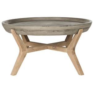 Wynn Dark Gray Round Stone Indoor/Outdoor Coffee Table