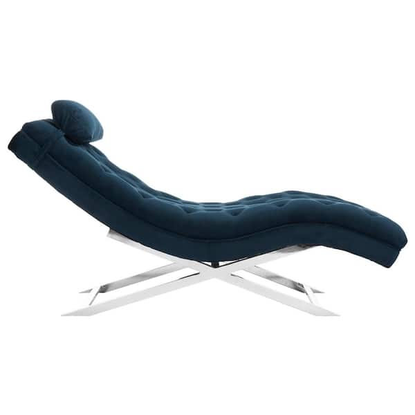 SAFAVIEH Monroe Navy Chaise Lounge