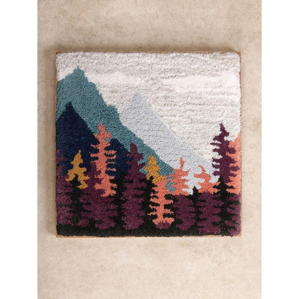 Jhansi Multicolored Tufted Framed Wall Art 18 in. x 18 in.