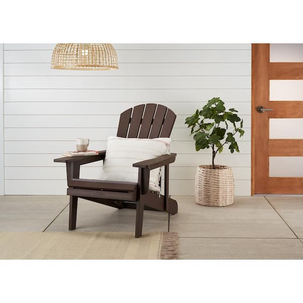 EcoStorage Espresso Brown Reclining Plastic Adirondack Chair