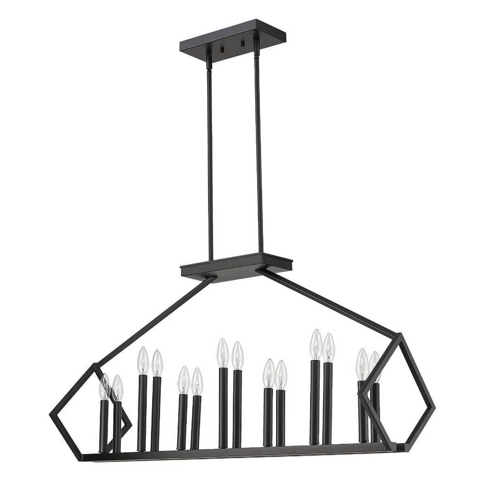 60-Watt 14 Light Black Pendant Light with Metal, No Bulbs Included price history on PriceWatchPro