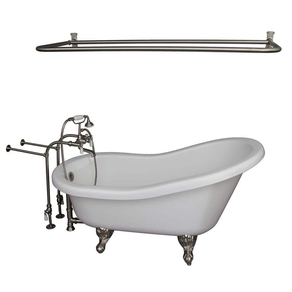 5.6 ft. Acrylic Ball and Claw Feet Slipper Tub in White with Brushed Nickel Accessories price history on PriceWatchPro