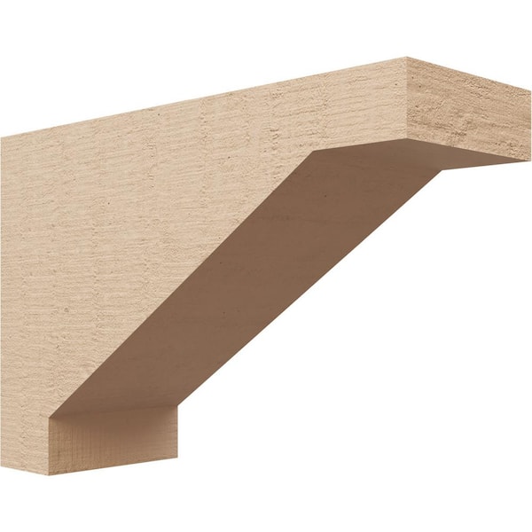 Ekena Millwork Classic Series 3 5 in. x 15 in. x 10 in. Burlington Rough Cedar Woodgrain Timberthane Polyurethane Corbel in Primed Tan