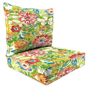 46.5 in. L x 24 in. W x 6 in. T Outdoor Deep Seating Chair Seat and Back Cushion Set in Sun River Garden