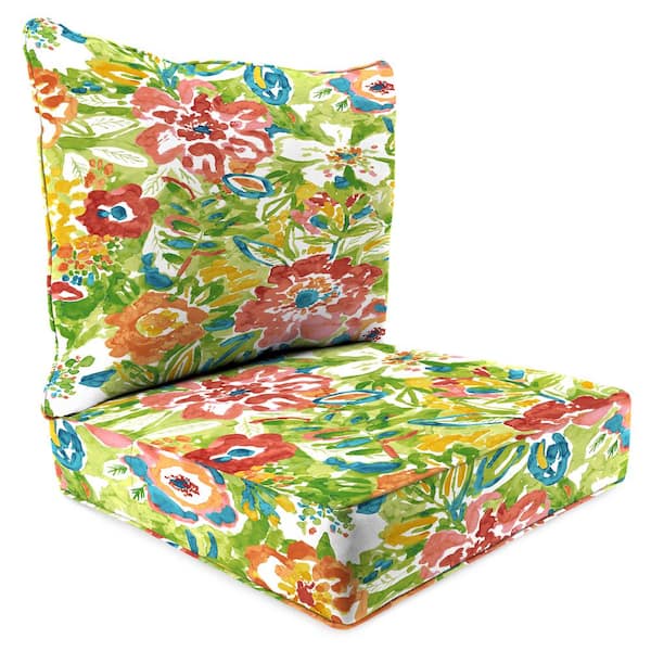 Jordan Manufacturing 46.5 in. L x 24 in. W x 6 in. T Outdoor Deep Seating Chair Seat and Back Cushion Set in Sun River Garden