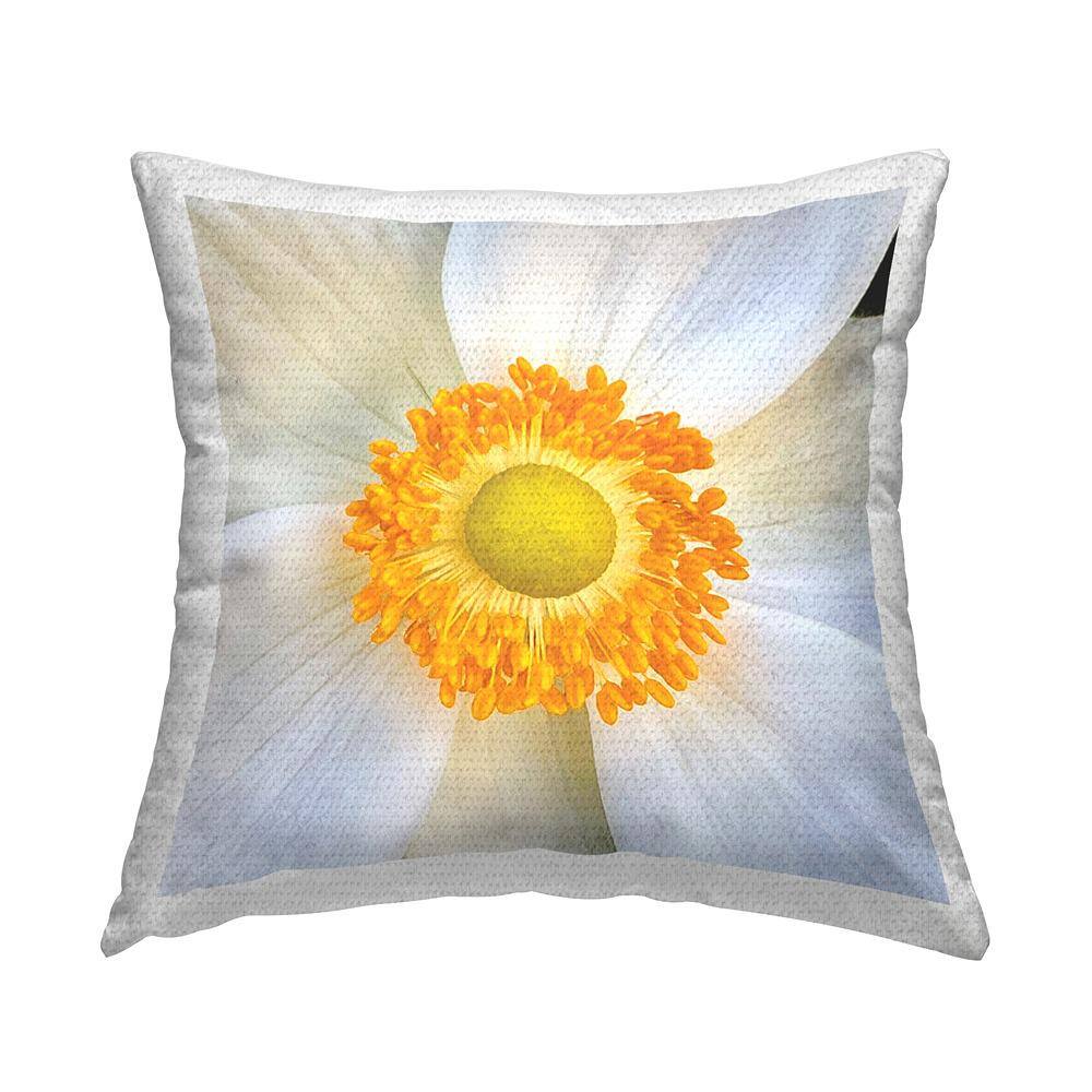 White Close Up Bloom Yellow Square Outdoor Throw Pillow price history on PriceWatchPro