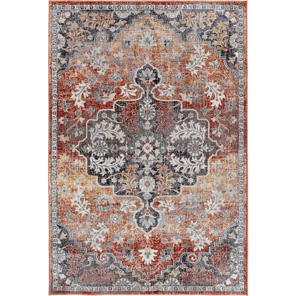 Karselli Multi/Blue 2 ft. 3 in. x 3 ft. Modern Polypropylene Area Rug