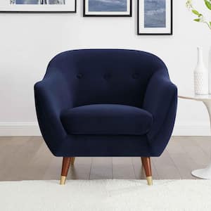 Ivy Dark Blue Velvet Accent Chair