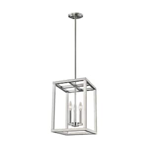 Moffet Street 3-Light Brushed Nickel Hall-Foyer Pendant with Dimmable Candelabra LED Bulb