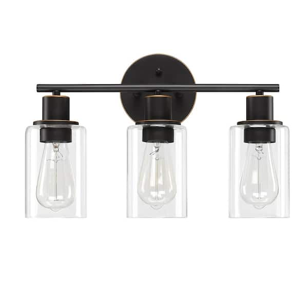 17 in. 3-Light Bathroom Light Fixtures Oil Rubbed Bronze Vanity Light