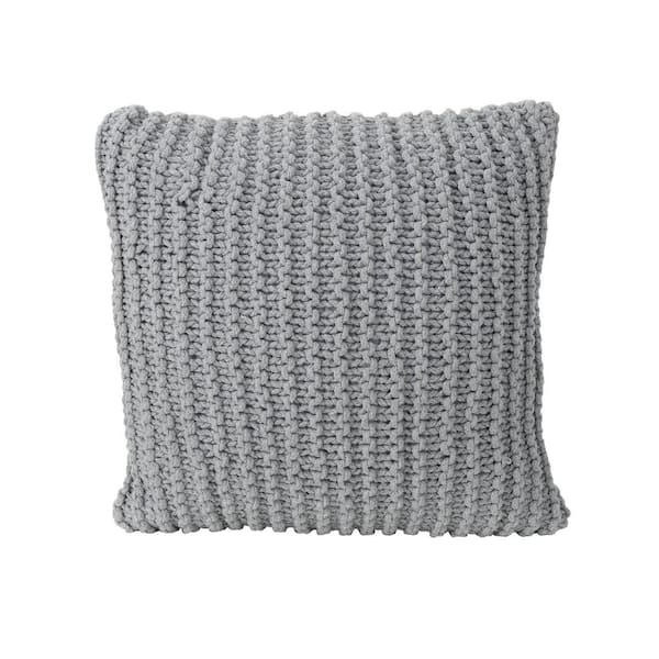 Noble House Farlie Light Gray Solid Cotton 17.25 in. x 6 in. Throw Pillow