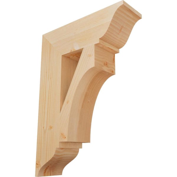 Ekena Millwork 5.5 in. x 28 in. x 20 in. Douglas Fir Westlake Traditional Smooth Bracket