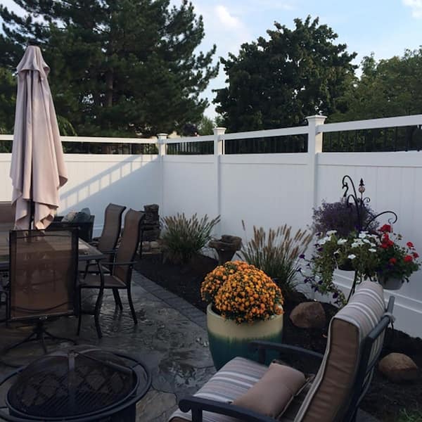 Tuscany 6 ft. H x 6 ft. W White Vinyl Privacy Fence Panel Kit