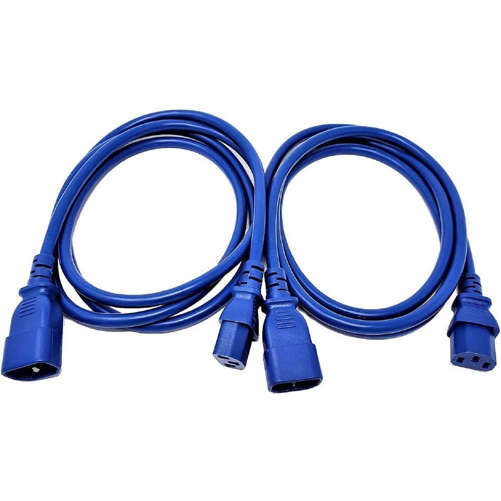 Micro Connectors, Inc 6 ft. 18 AWG AC Power Extension Cord UL Approved C13 to C14 in Blue (2 per Box) -  M05-113EULBL-2P