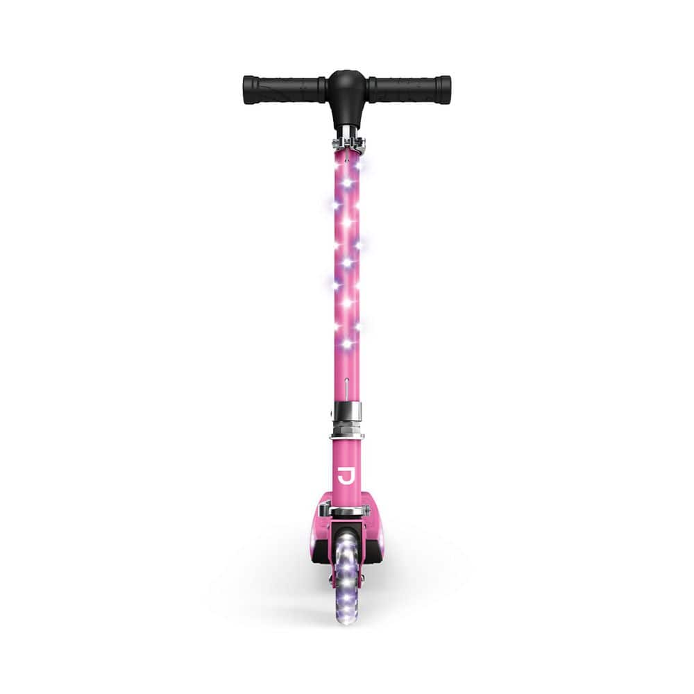 Jupiter Kick Scooter with LED Lights and Height Adjustable Handlebar Pink