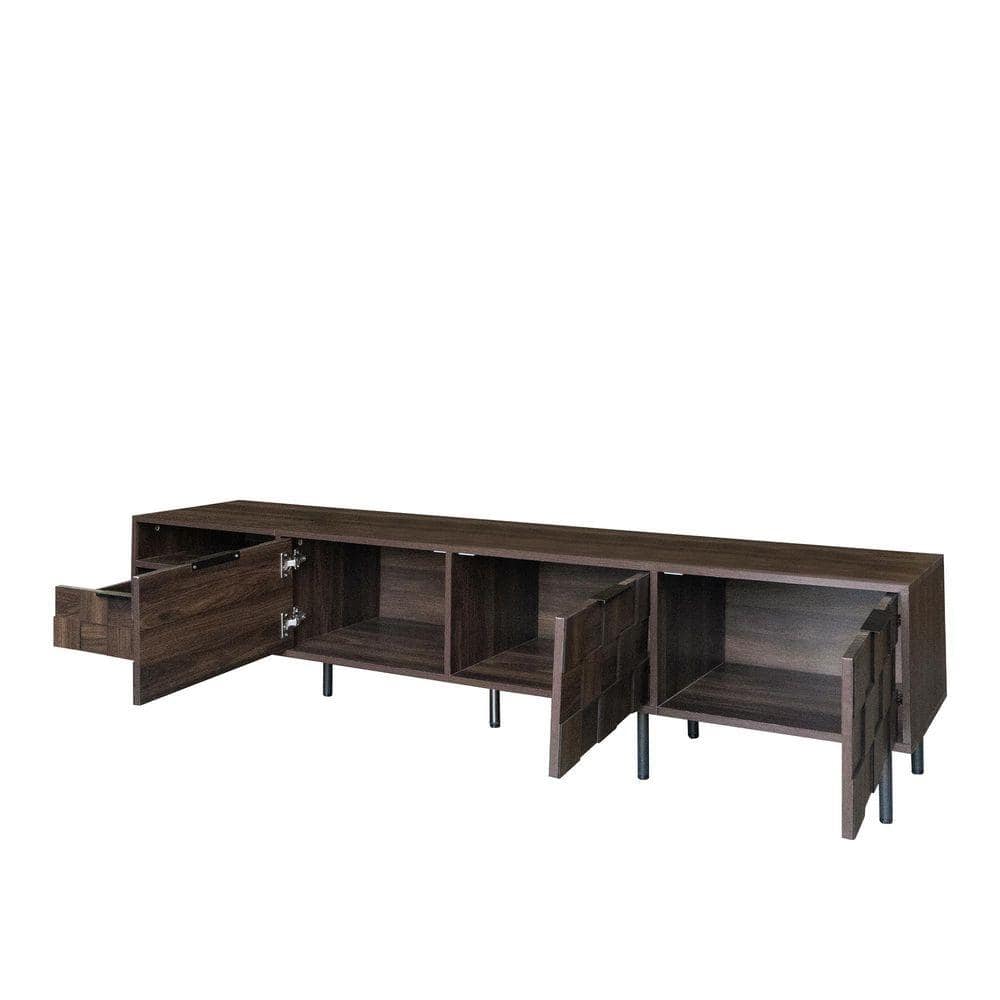 78.7 in. W x 15.6 in. D x 17.7 in. H Bathroom Brown Linen Cabinet
