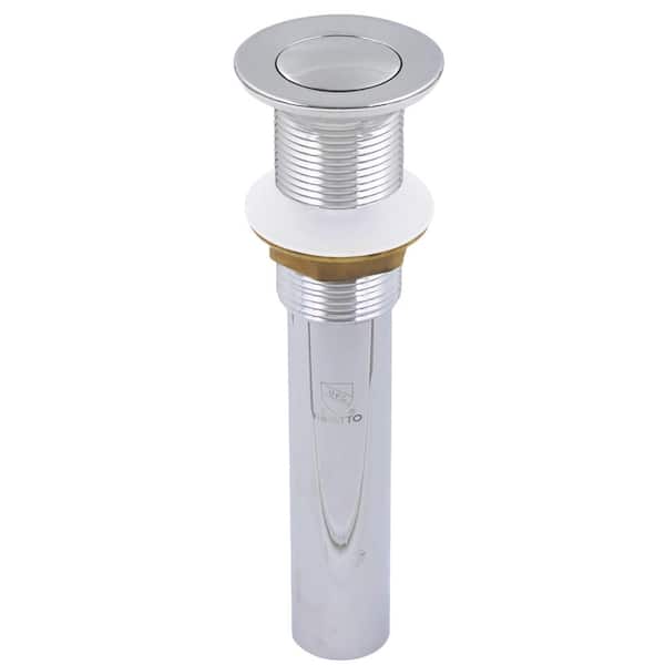 Novatto Single Solid Brass Bathroom Vessel Sink Clicker Pop-up Drain Less Overflow in Chrome