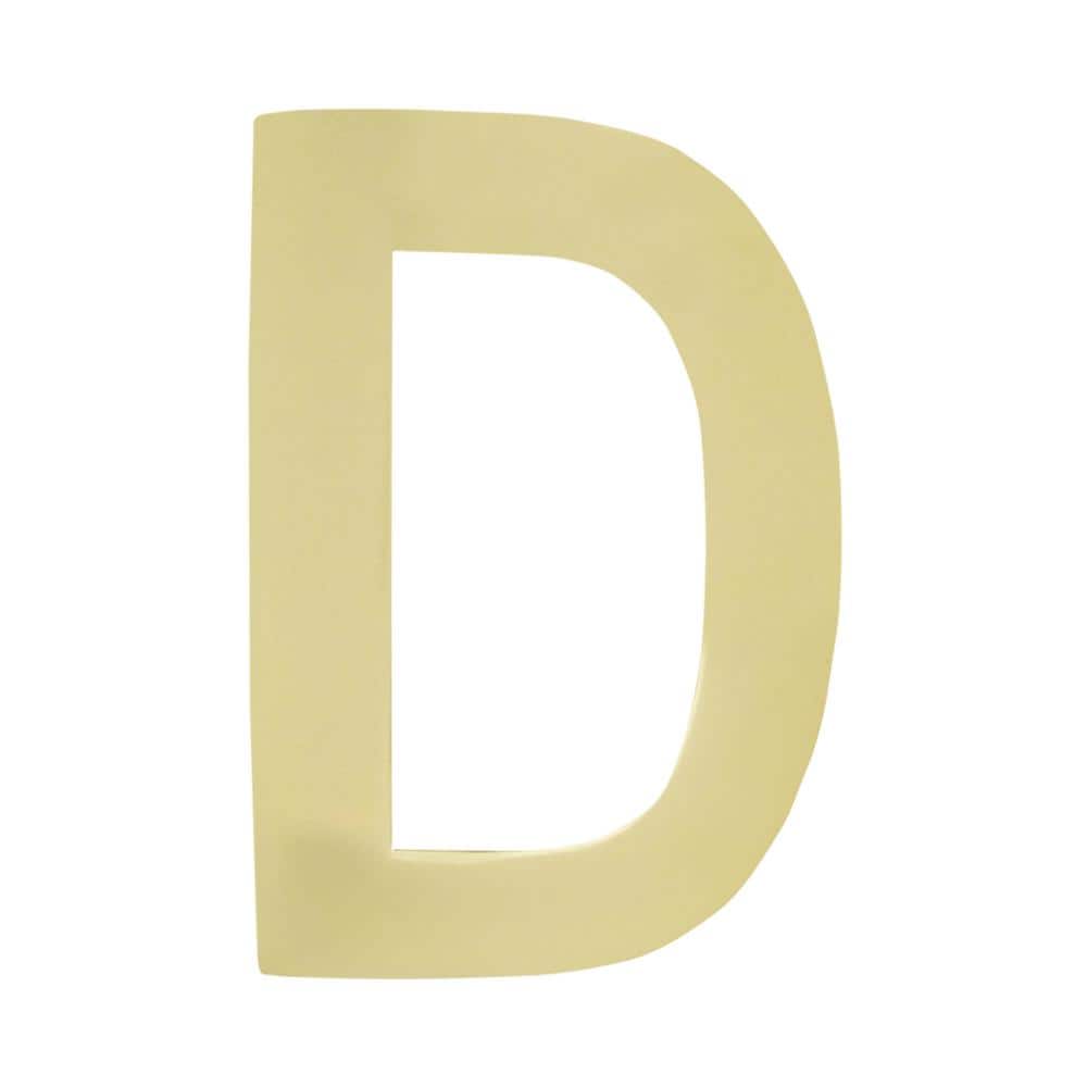 Architectural Mailboxes 4 in. Polished Brass House Letter D 3582PB-D ...
